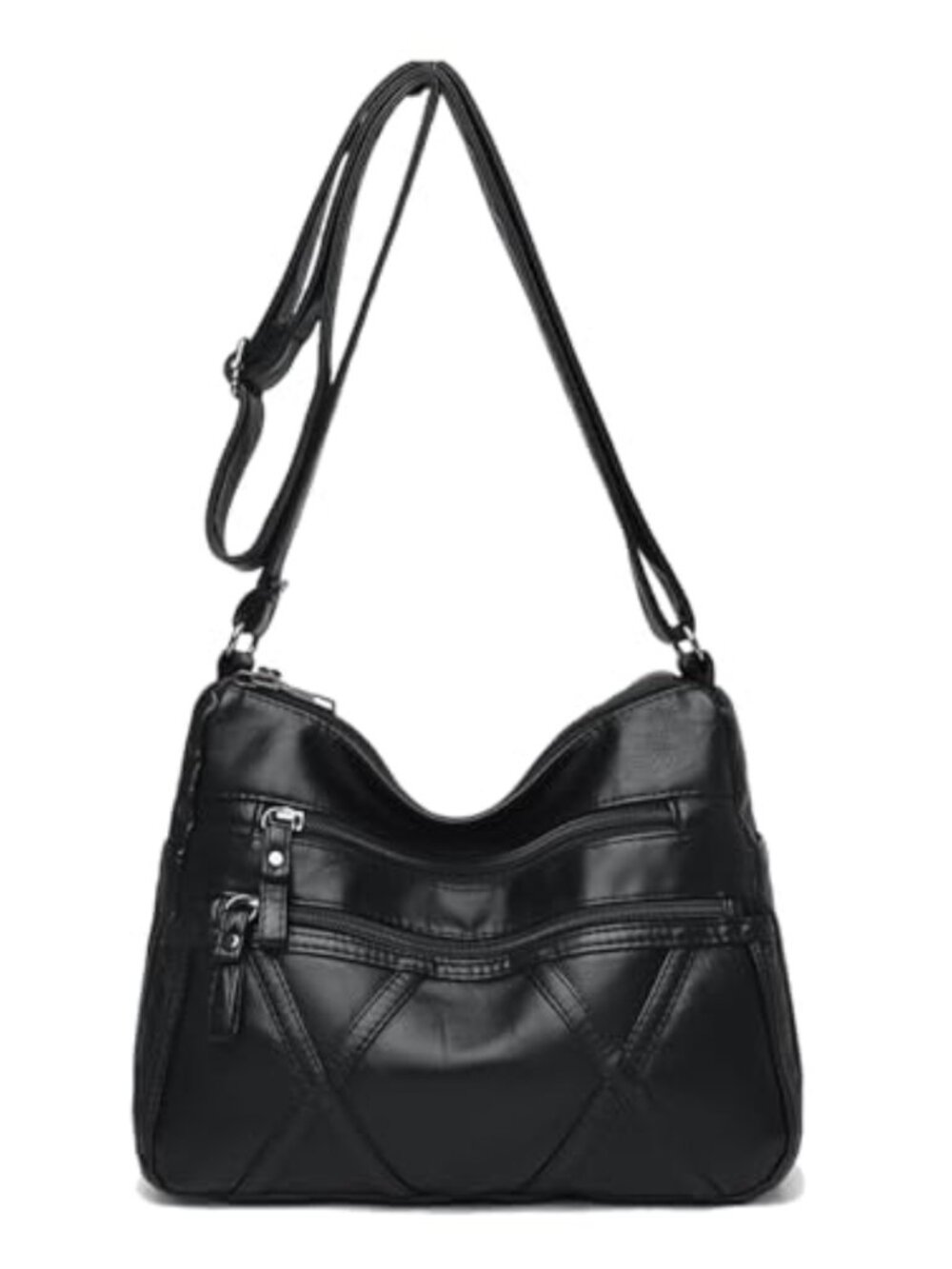 PU Leather Crossbody Shoulder Bag Multi-Pocket Hobo Handbag